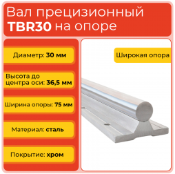 Вал с опорой TBR30 прецизионный
