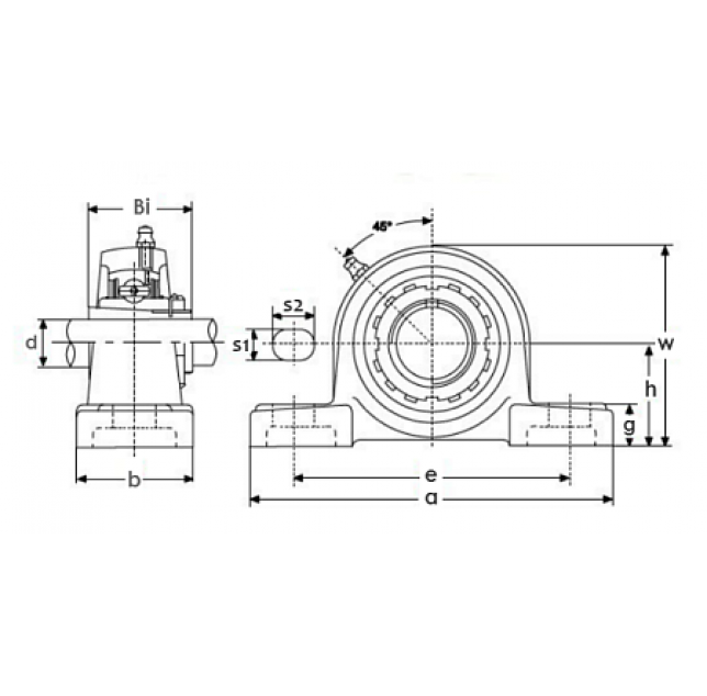 Подшипниковый узел UKP212+H2312 TECHNIX